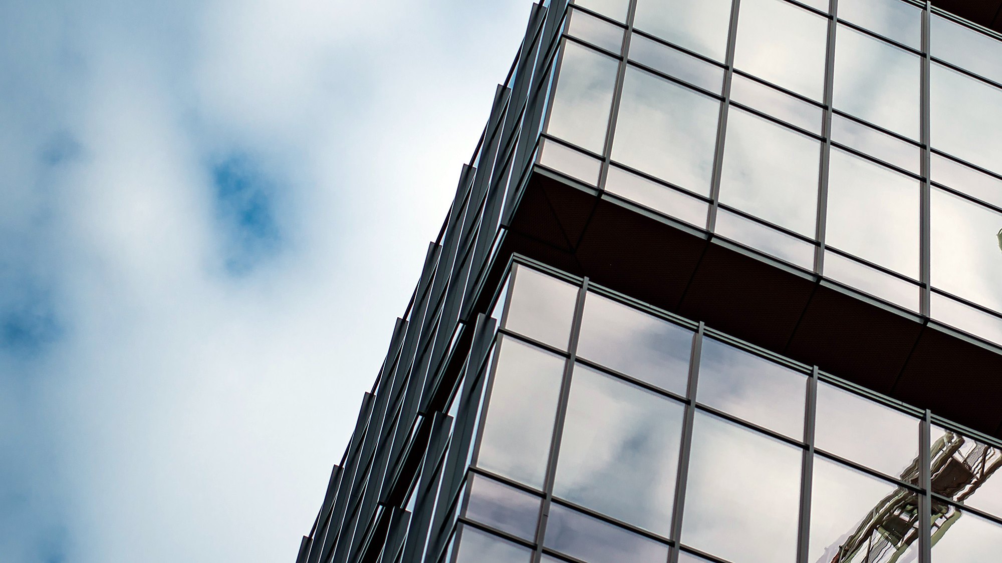 Glass and steel facade of a modern engineering building