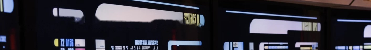 Wall-mounted screens in a control room